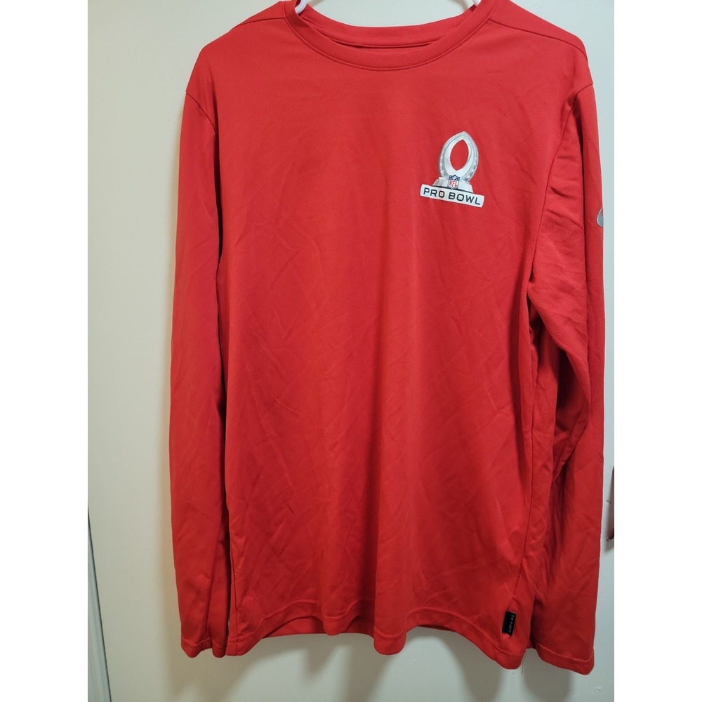 Nike NFL On-Field Dri-FIT Pro Bowl Red Long Sleeve Shirt Men's Size L - Picture 2 of 14